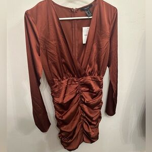 Brown silk dress NWT